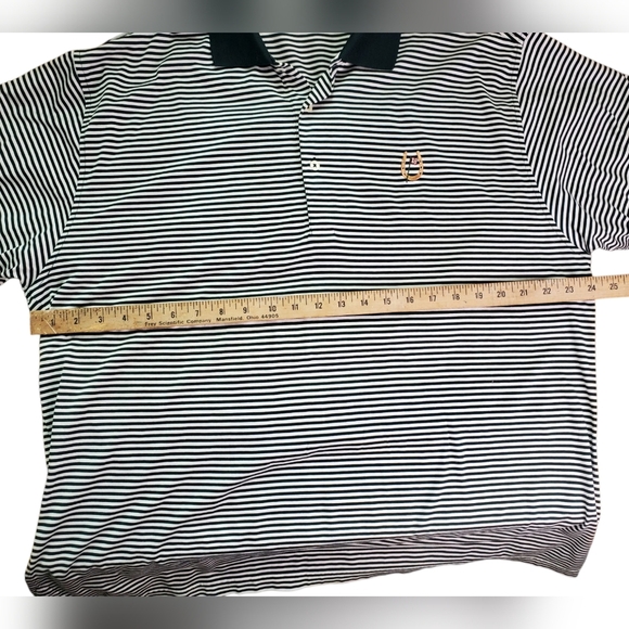 Fairway and Greene Striped Men's Polo Shirt. Hunter Green And White. LG - Picture 9 of 11